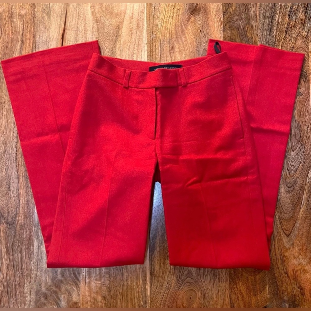 French Connection Red Wool/Cashmere Trouser Pants